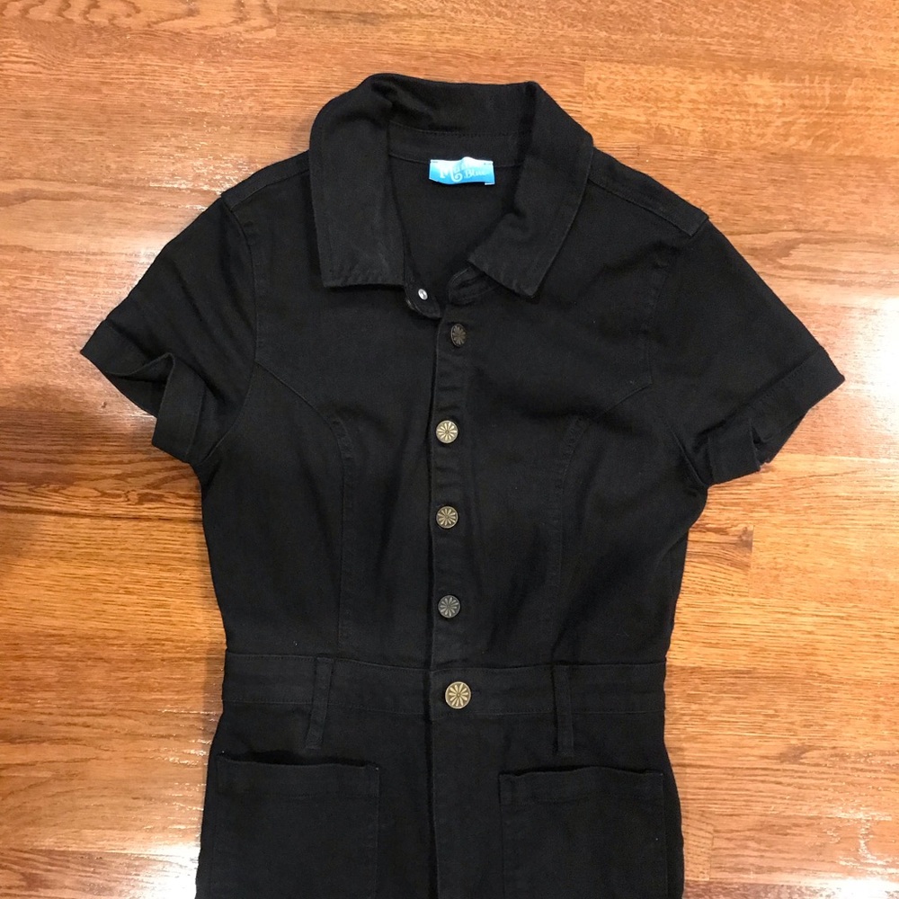 Mumu Blue everhart jumpsuit pitch black, practically new for tough ladies only